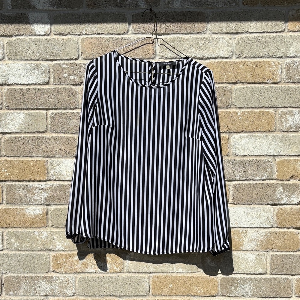 Nine West Monochrome Striped Blouse